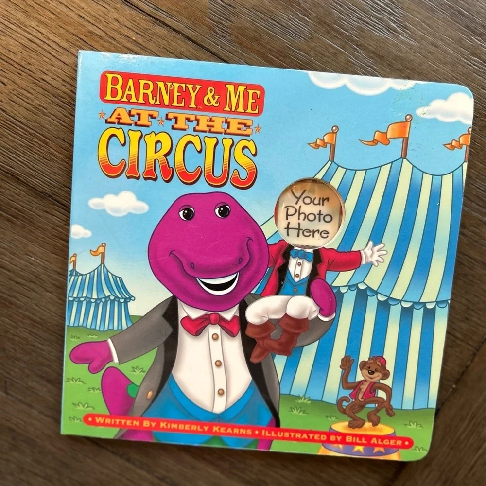 Vintage 1997 Barney & Me at the Circus Personalized Photo Board Book Kids